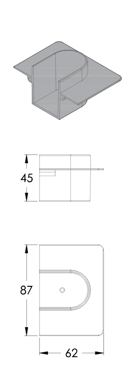 Invisible end cap for motorised tracks (Somfy / Brain)