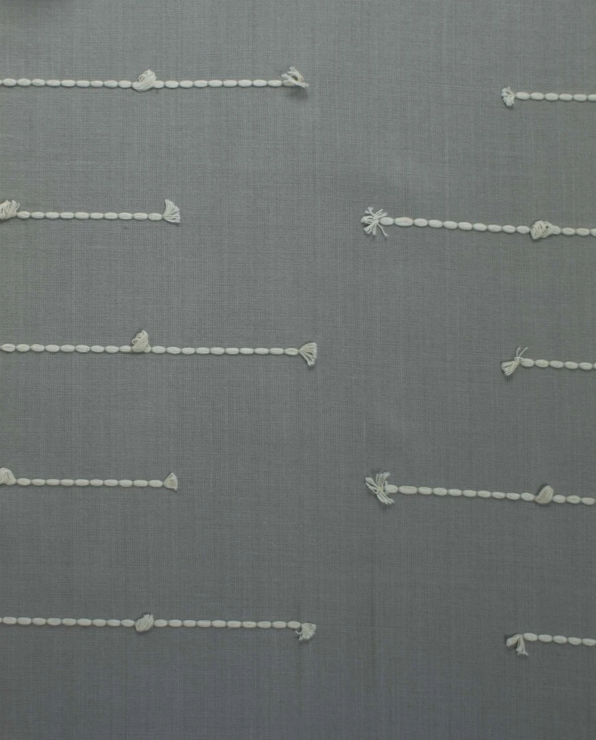 Ύφασμα ΒΑΜΒΑΚΕΡΟ ΓΚΡΙ ΜΕ ΣΧΕΔΙΟ ΣΧΟΙΝΙ 1