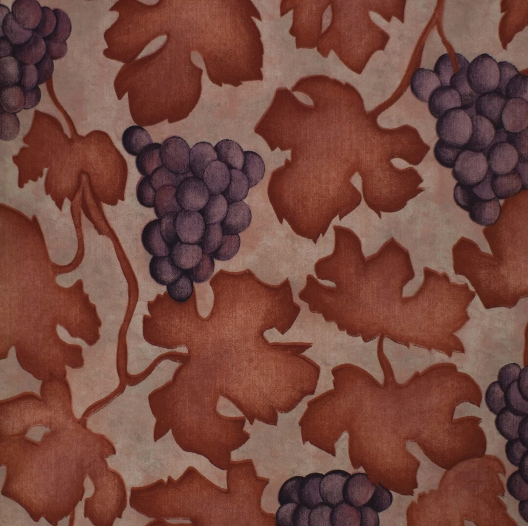 Ύφασμα ΚΡΕΤΟΝ ΜΕ ΣΧΕΔΙΟ ΣΤΑΦΥΛΙ ΚΑΦΕ-ΜΩΒ 1