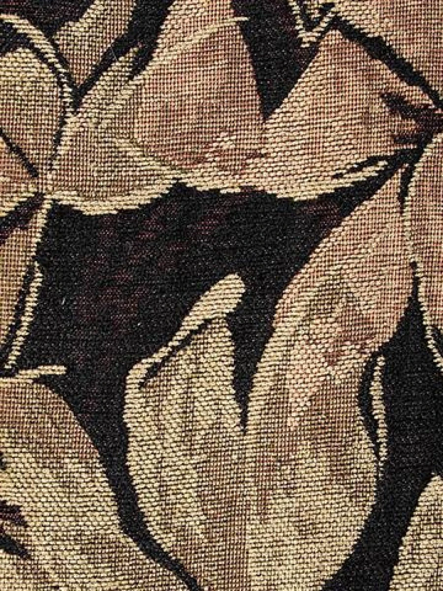 Ύφασμα Σενύλ Μαυρο Φυλλα Χρυσα EN 1