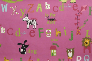 Ύφασμα Κρετον Alphabet 2469 Pink 200